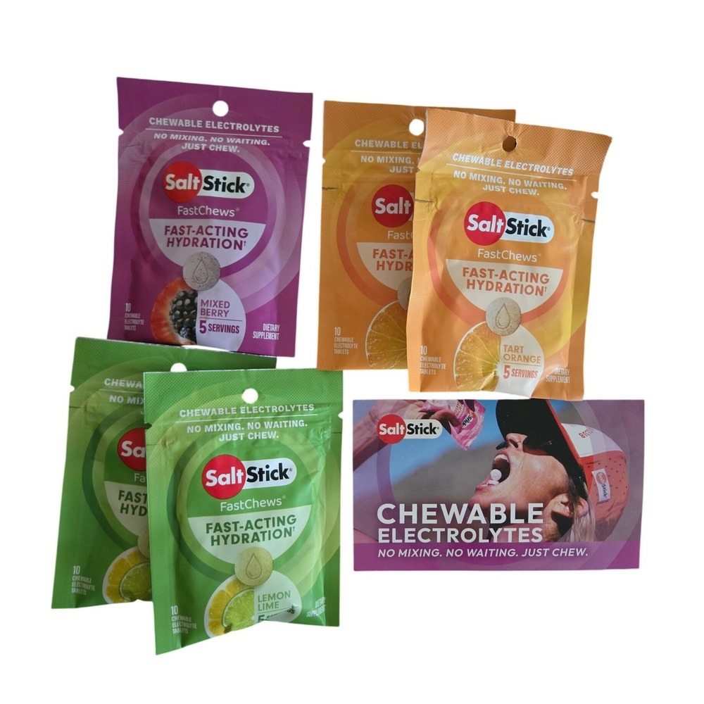 SaltStick FastChews Chewable Electrolyte Sealed 5 Packets 10 Tablets Ea